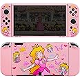 TIKOdirect Dockable Case Compatible with Switch OLED 2021, Cute Protective Soft Cover Full Protection for Switch OLED and Joy-Con Controller, Pink Princess