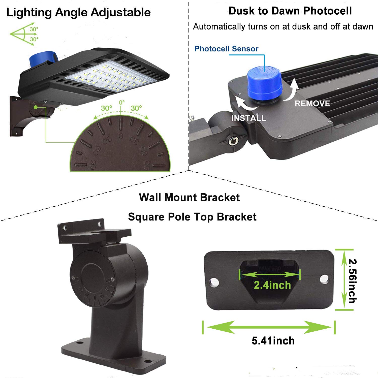 LED Parking Lot Lighting [500W HID/HPS Replacement] Adjustable With