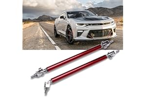 DREAMIZER Front Bumper Lip Splitter Strut Rod Universal Adjustable 8"-11" Tie Support Bar Compatible with Camaro Dodge Charger Challenger Corvette - Red