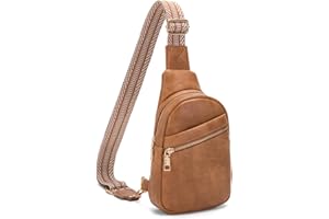 Viverte Small Sling Bag for Women Vegan Leather Crossbody Bag Purse Womens Fanny Pack Chest Bag for Women