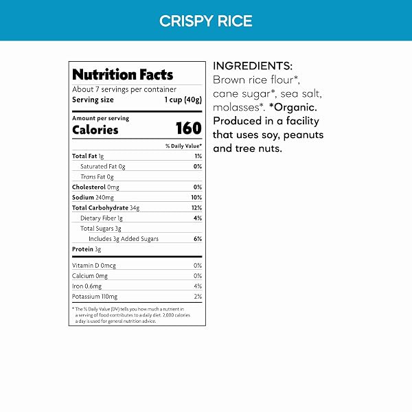 NATURE’S PATH ORGANIC CRISPY RICE CEREAL, 10 OZ (PACK OF 1), GLUTEN FREE, NON-GMO
