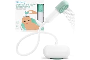 Frida Baby Control The Flow Bathtub Sprayer Attachment for Baby Bathtub, Shower Head with Scalp Massager, Control Waterflow with 2 Pressure Modes