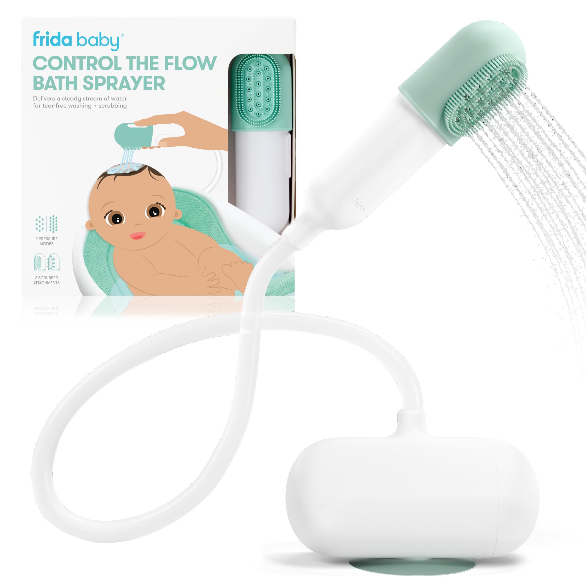 Photo 1 of Frida Baby Control The Flow Bathtub Sprayer Attachment for Baby Bathtub, Shower Head with Scalp Massager, Control Waterflow with 2 Pressure Modes