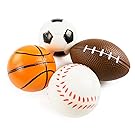 Sports Themed Mini Stress Balls Squeeze Foam for Anxiety Relief, Relaxation, Party Favor Toy, Gifts (12 Pack)