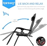 Rainberg Zero Gravity Chair Textoline Outdoor Reclining Folding Lounger view 4