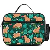 Bzocm Capybaras Lunch Bag Insulated Reusable Lunch Box Kids Girls Boys Cooler Thermal Tote Bag For Men Women School Work Picnic