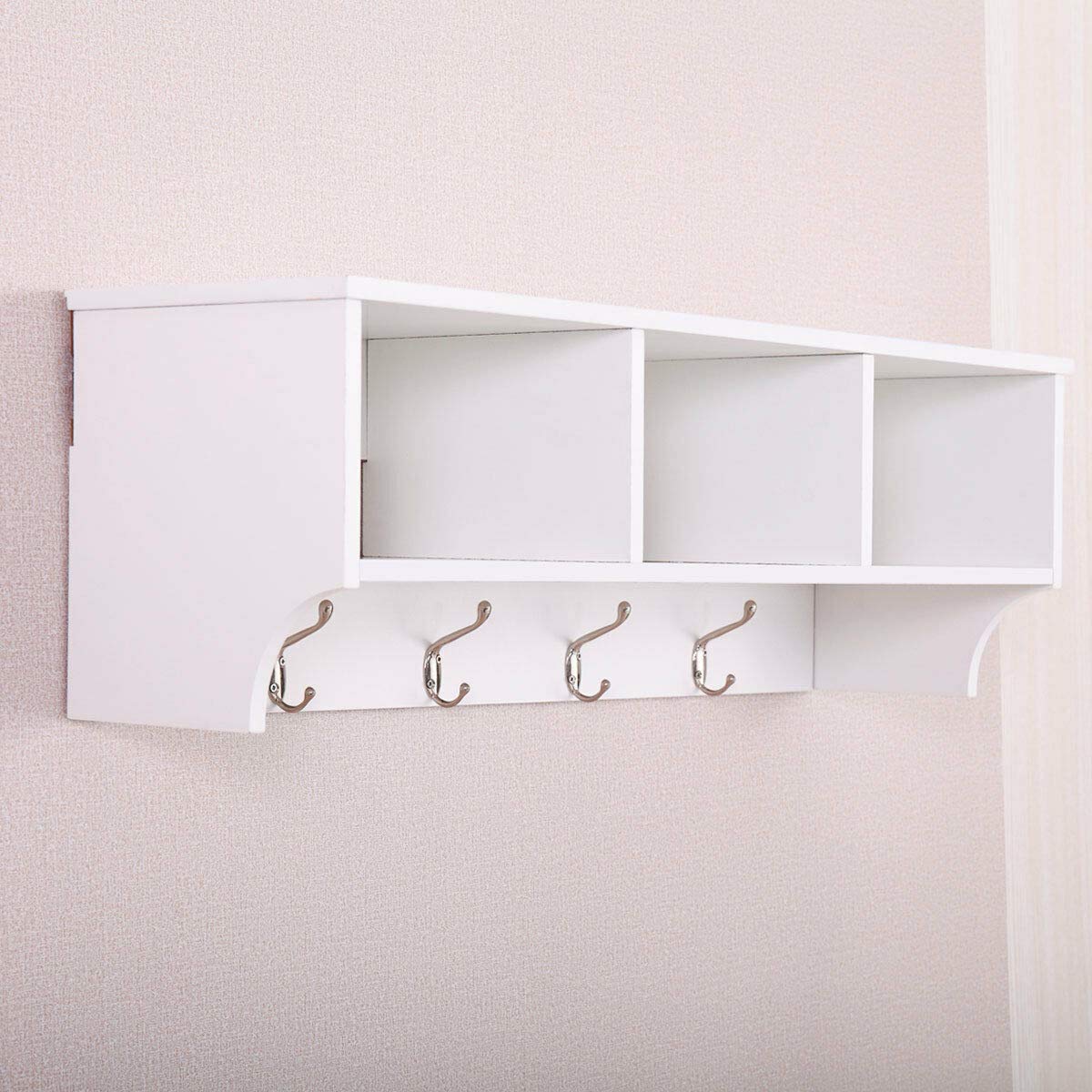 Best White Coat Rack Wall Mounted Shelf