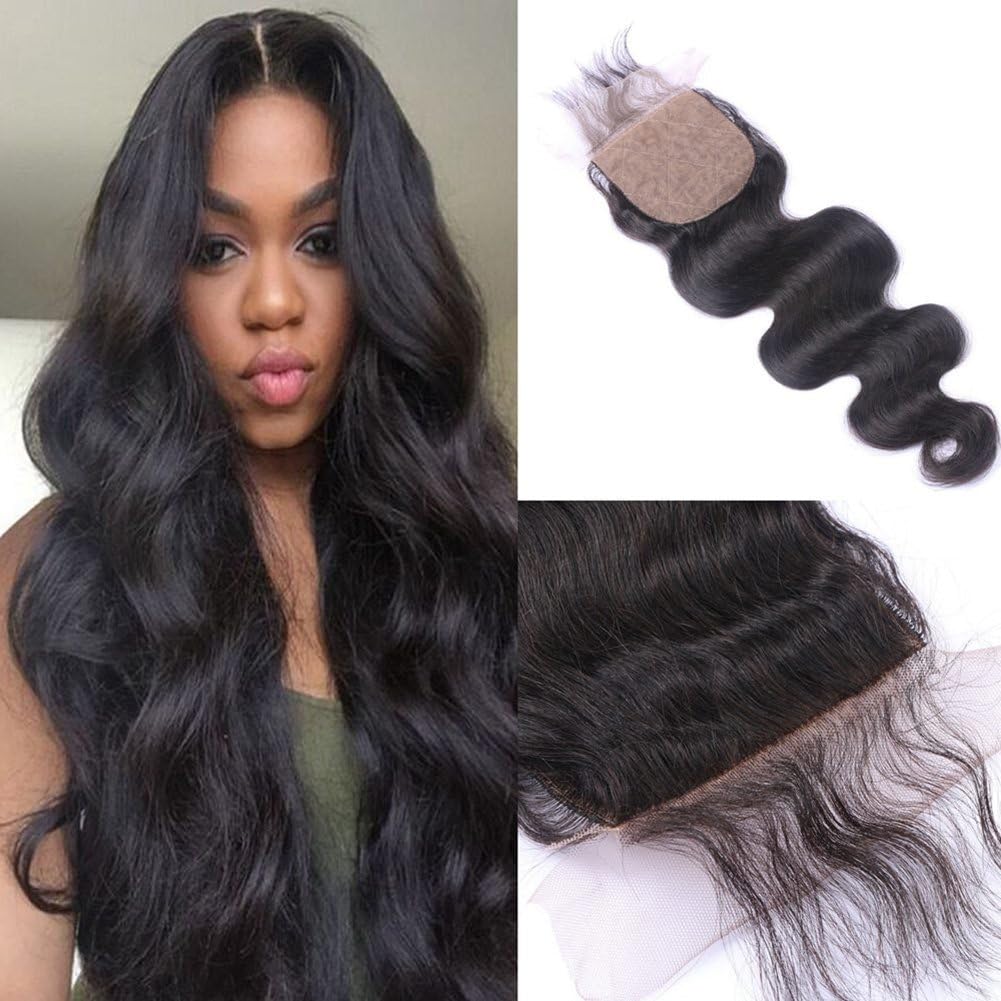 Swinging Forest Deep Wave 100% Unprocessed Brazilian Virgin Human Hair Bundles 4×4 Lace Closure 130% Density Strong Natural Hair Color For Ladies(10"-18")14Inch Weave Human Hair Extensions