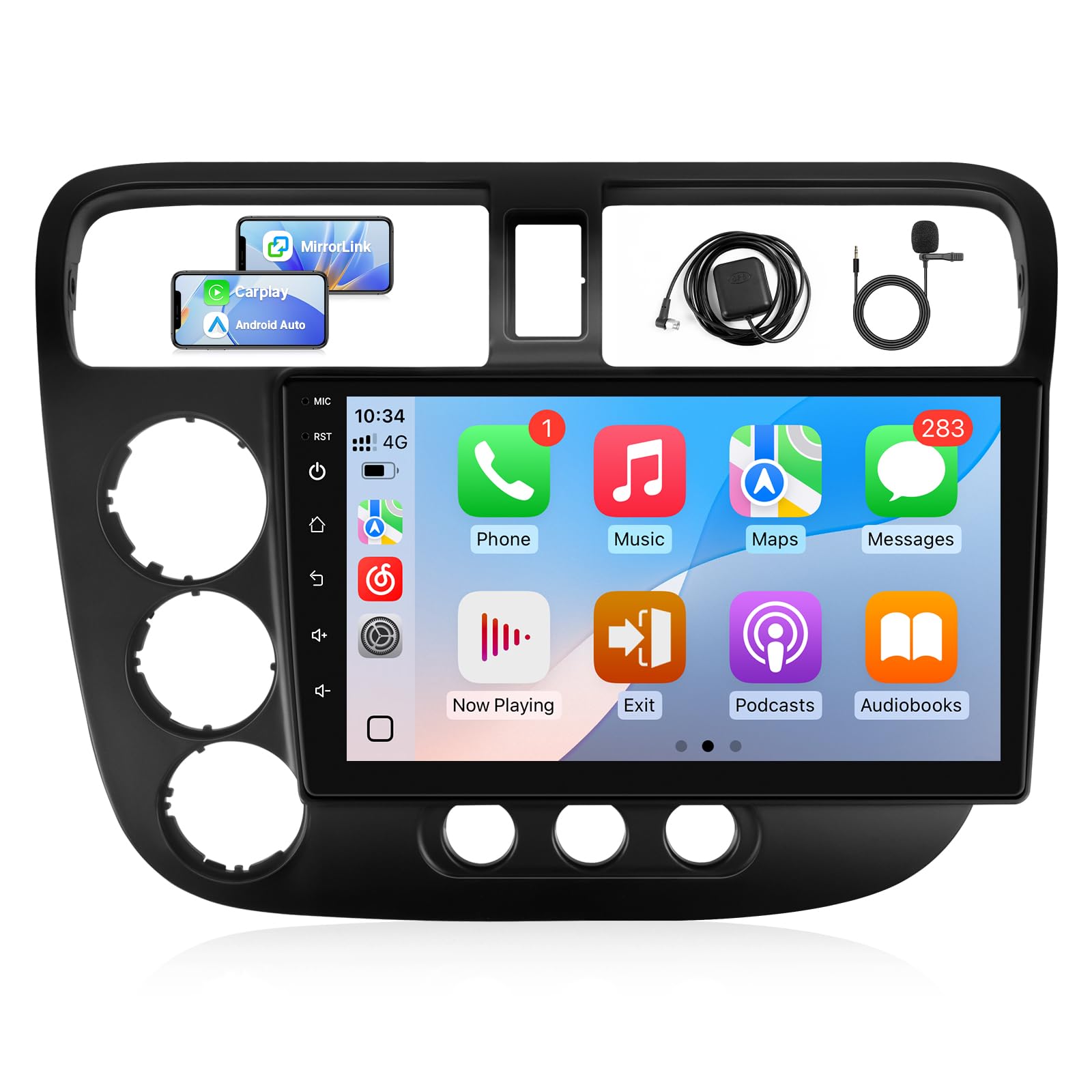 Photo 1 of KuTaiTai Car Radio for Honda Civic 2001 2002 2003 2004 2005 Stereo with Carplay Android Auto, 9" Touch Screen Head Unit Radio for Civic with GPS Navi, Bluetooth, WiFi, SWC + Backup Camera - 2+32GB