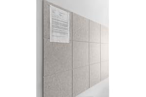 DECORITA Large Cork Board Alternative - 47"x35" 12 Pack Felt Wall Tiles with Safe Removable Adhesive Tabs Cork Boards for Walls Pin Board Tack Board Cork Board 48 x 36 for Home Office - Latte