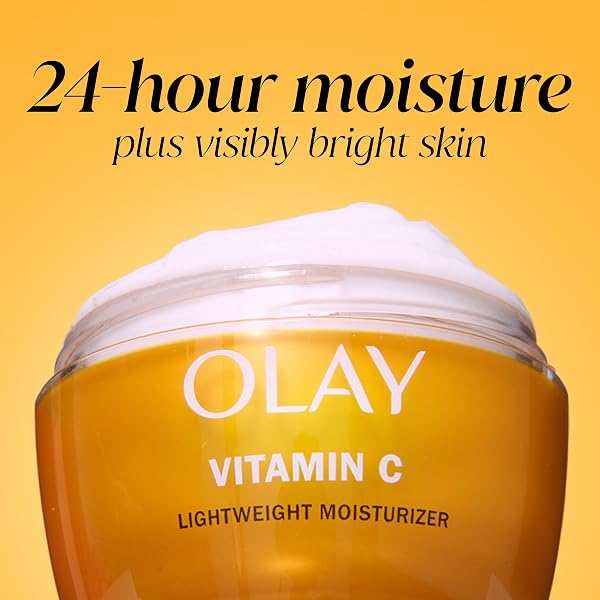 OLAY VITAMIN C FACE MOISTURIZER, BRIGHTENING CREAM FOR WOMEN, INSTANT HYDRATION, EVENS TONE, DARK SPOT & HYPERPIGMENTATION REDUCTION, GLOWING SKIN CARE – NIACINIAMIDE, LACTIC ACID, 1.7 OZ