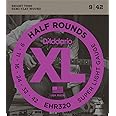 D'Addario Guitar Strings - XL Half Rounds Electric Guitar Strings - Semi-Flat Wound - Bright Tone, Smooth Feel, Reduced Finger Noise - EHR320 - Super Light, 9-42