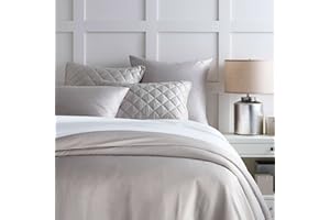 Pine Cone Hill Silken Solid Grey Duvet Cover, King Size, Grey Solid Pattern