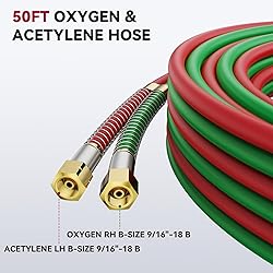 ARCCAPTAIN Oxygen Acetylene Hose, 1/4" x 50 FT with