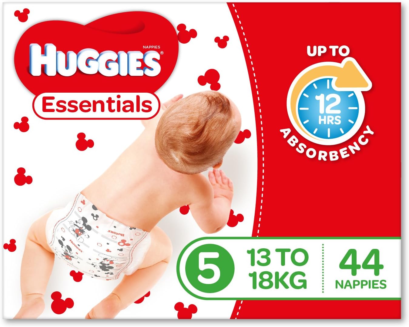 Huggies Essentials Nappies, Size 5 Walker (1318kg), 44 Count Health & Personal Care