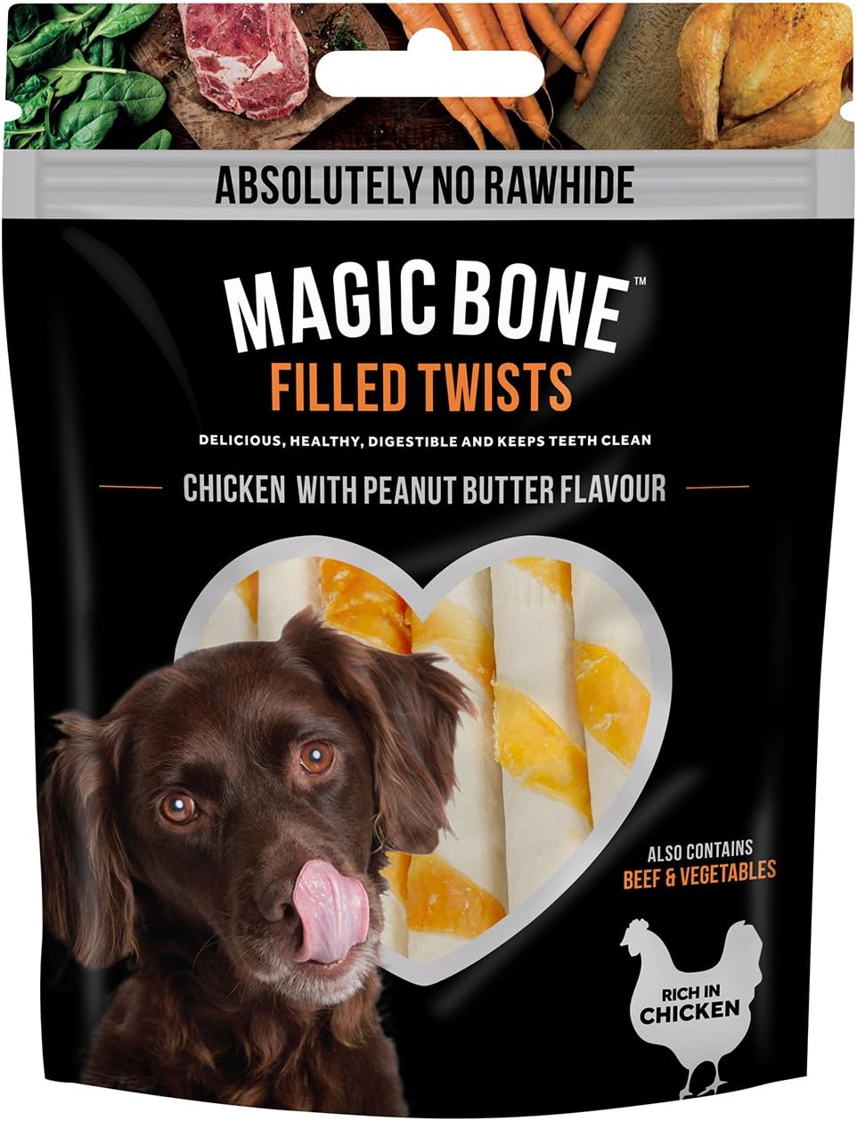 Rosewood Rawhide Free Magic Bone Chicken Twists Dog Treat 6pc 195g, 12