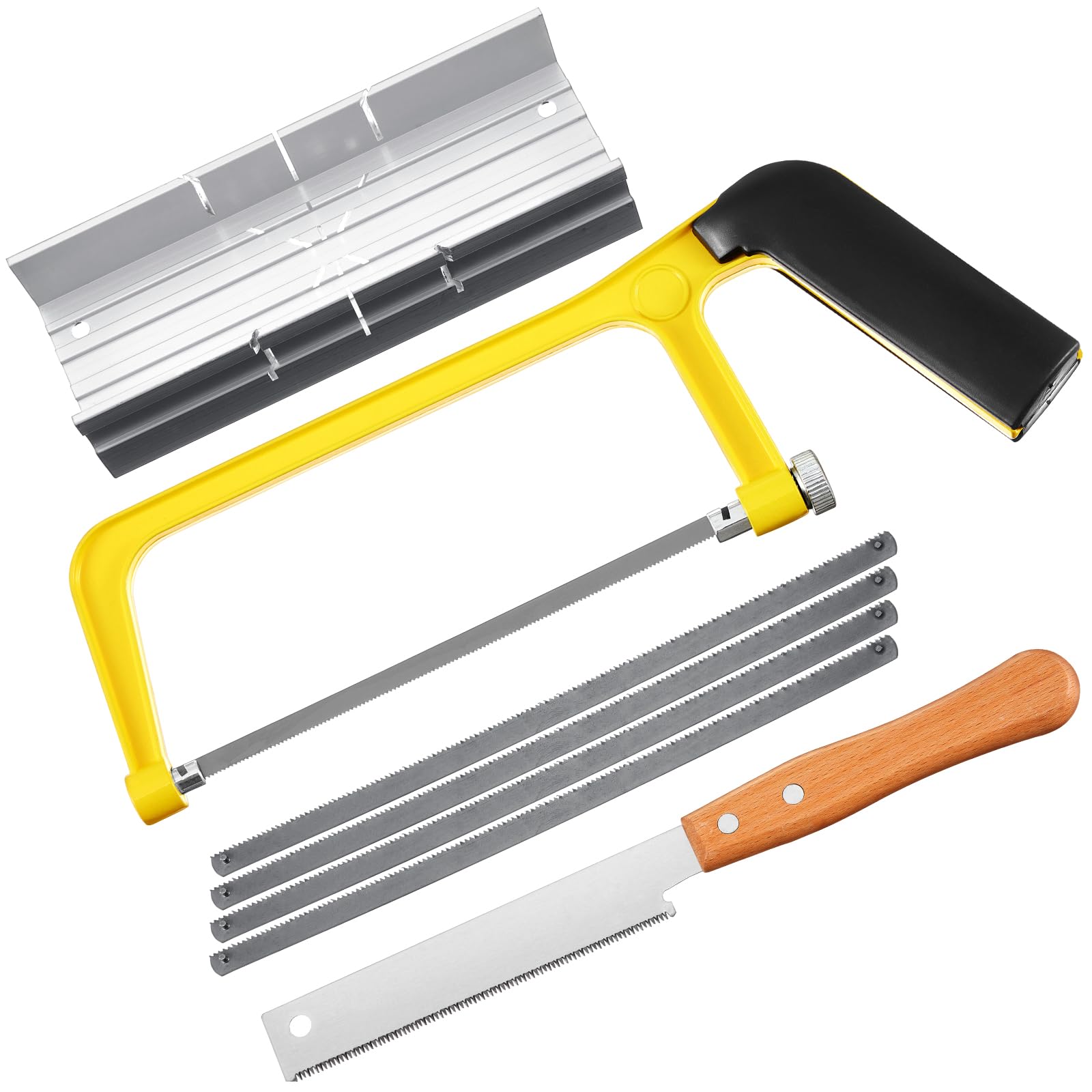 Photo 1 of Lanties Aluminum Miter Box Hacksaw Tools Set 6 Inch Mini Hacksaw with Replacement Blades Small Miter Saw With Adjustable Cutting Angles Hack Saw for Soft Metal Crafts Wood Plastic Cutting