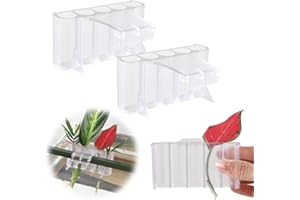 TOGJUSSAE 2PCS Aquarium Plant Holder Fish Tank Plant Holder Top Hanging Plastic Aquatic Plant Cup - for Bamboo, Aquatic Plant and Decoration, Gifts (Transparent - Rimmed)