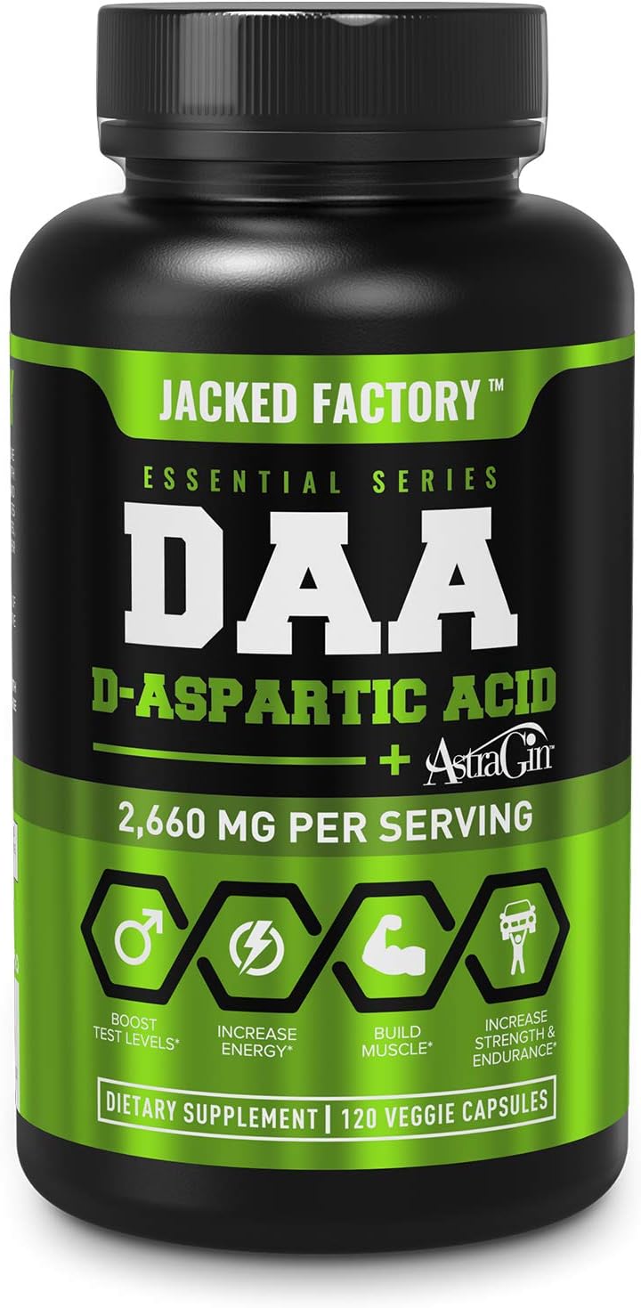 DAA D Aspartic Acid Supplement - Fortified with Astragin for Enhanced Absorption, Zero Artificial Fillers - 120 Veggie Capsule Pills: Health & Personal Care