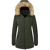 wantdo Women's Warm Winter Coat Heavy Puffer Jacket Parka with Fur Trimmed Hood