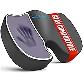 CushZone Seat Cushion, Office Chair Cushions, Car Seat Cushion, Non-Slip Sciatica & Back Coccyx Tailbone Pain Relief Chair Pad, Memory Foam Butt Pillow for Computer Desk, Wheelchair, Driving (Grey)