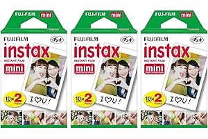 Fujifilm Instax Mini Instant Film (3 Twin Packs, 60 Total Pictures) for Instax Cameras, White (Instax Twin Mini - 60 Sheets)
