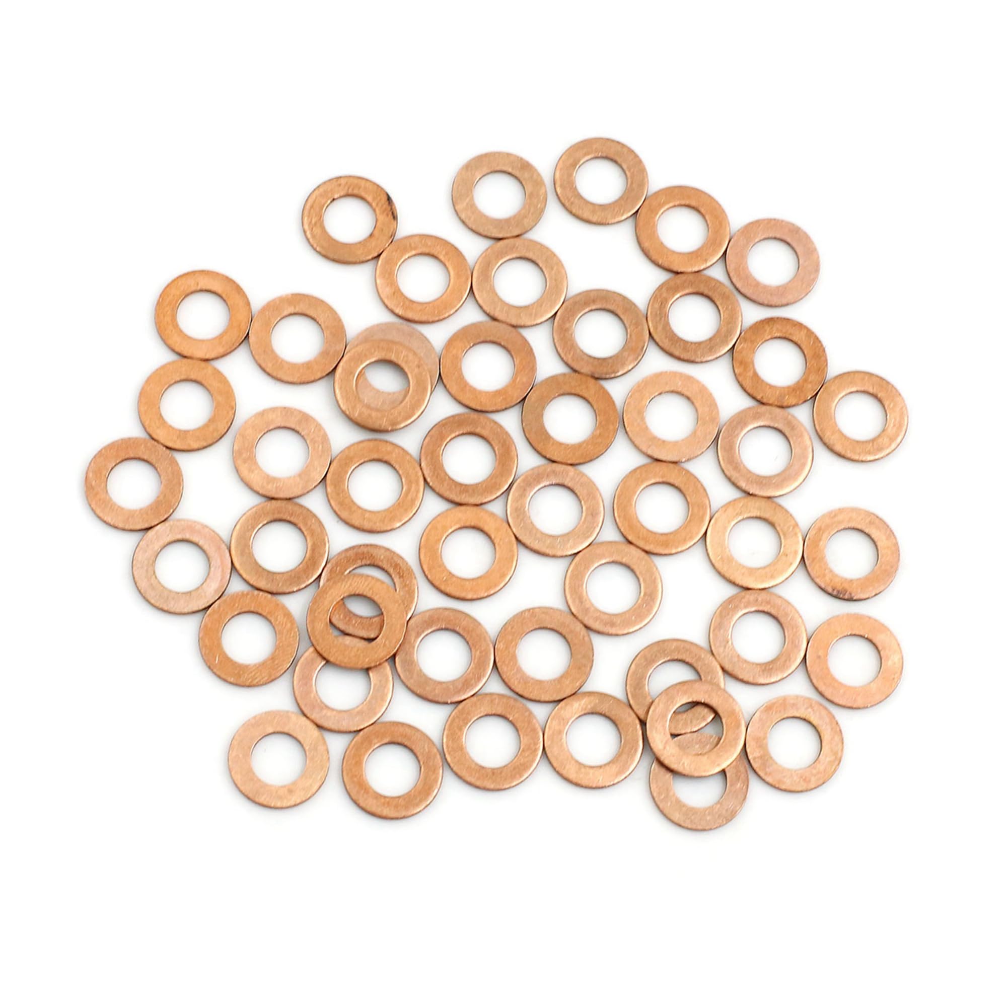TUCKBOLD 50pcs M6 x 12mm x 1mm Copper Flat Washer Sealing Ring for Screw Bolt Automotive Parts