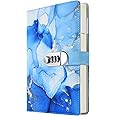 ARRLSDB A5 Creative Password Lock Journal, PU Leather Combination Lock Diary Digital Password Notebook Locking Journal Diary (Blue)