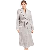 Inner Wish Womens Plush Fleece Robe, Cozy Warm Bathrobe Fuzzy Female Spa Robe With Pockets