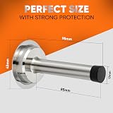 MINISTAR 2Pcs Stainless Steel Adhesive Door Stop Sound Dampening Bumper No Screw view 2