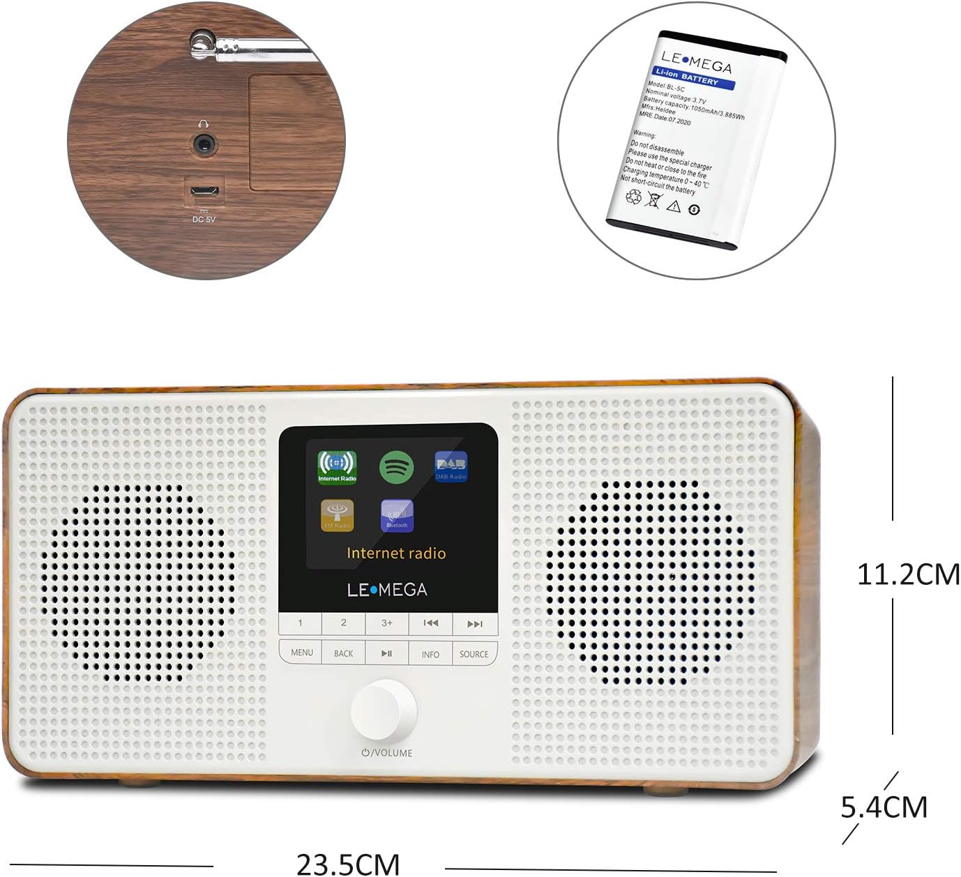 LEMEGA IR4 Portable Stereo Radio, DAB/DAB +/FM Digital Radio