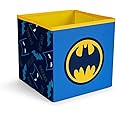 Ukonic DC Comics Batman Logo 11-Inch Storage Bin Cube Organizer - Fabric Basket Container, Cubby Cube Closet Organizer - Comic Book Superhero Toys, Gifts And Collectibles
