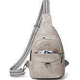 LATMAP 7L Sling Bag for Women Men Crossbody Belt Bag Small Travel Sling Backpack Anti Theft Chest Daypack Purse Faux Leather