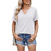 2025 Womens Summer Tops Short Sleeve V-Neck T Shirts Casual Basic Tees Trendy Clothes