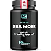 Irish Sea Moss Capsules | Premium 1400mg Complex with Organic SeaMoss, Burdock Root, & Bladderwrack + Black Pepper for Increa