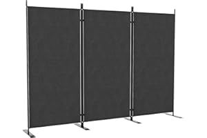 Outsunny 3 Panel Folding Outdoor Privacy Screen, 5.8FT Tall Room Divider with UV30+ Protection, Freestanding Privacy Panel Pa