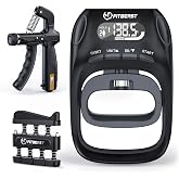 FitBeast Grip Strength Trainer Kit, Digital Grip Strength Tester with Adjustable Hand Gripper Strengthener &amp; Finger Exerciser, Track Progress for Fitness, Rehab &amp; Strength Building (Advanced 3-in-1 Kit)