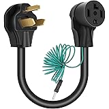 Cleyean Dryer Adapter 4 Prong to 3 Prong Dryer Plug Adapter Cord NEMA 10-30P to 14-30R, 30Amp, 250V, STW 10-AWG, External Gre