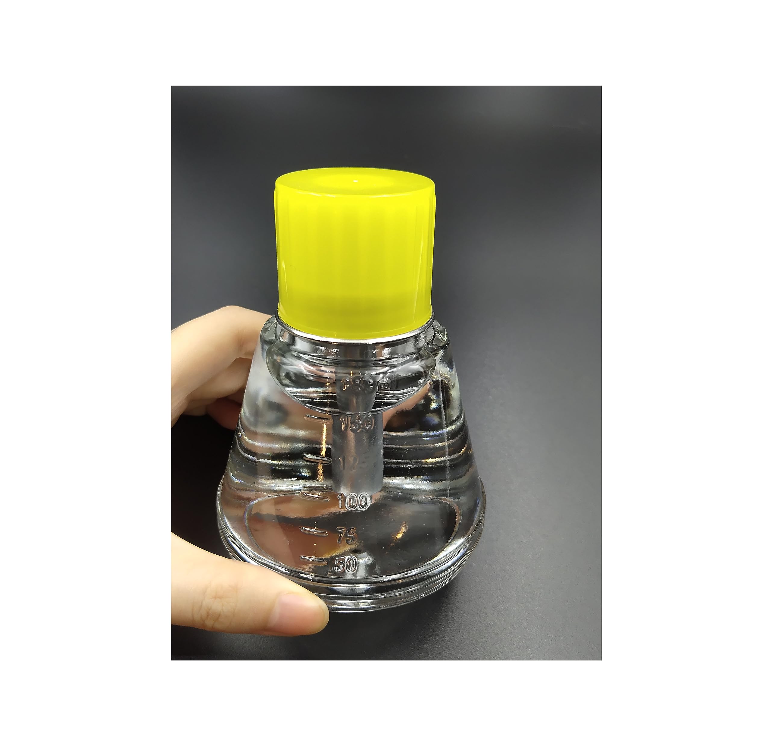 Photo 1 of 180 ml/6 Oz Empty Clear Glass Dispenser Bottle for Nail Polish, Refillable Alcohol Pump Container Push Down Dispenser with Cap, Makeup Remover Holder