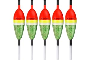 THKFISH Fishing Floats Balsa Wood Slip Bobbers, Fishing Bobbers Stick Slip Bobber for Fishing Crappie Bluegill Trout Bass Panfish Catfish Walleye 5PCS