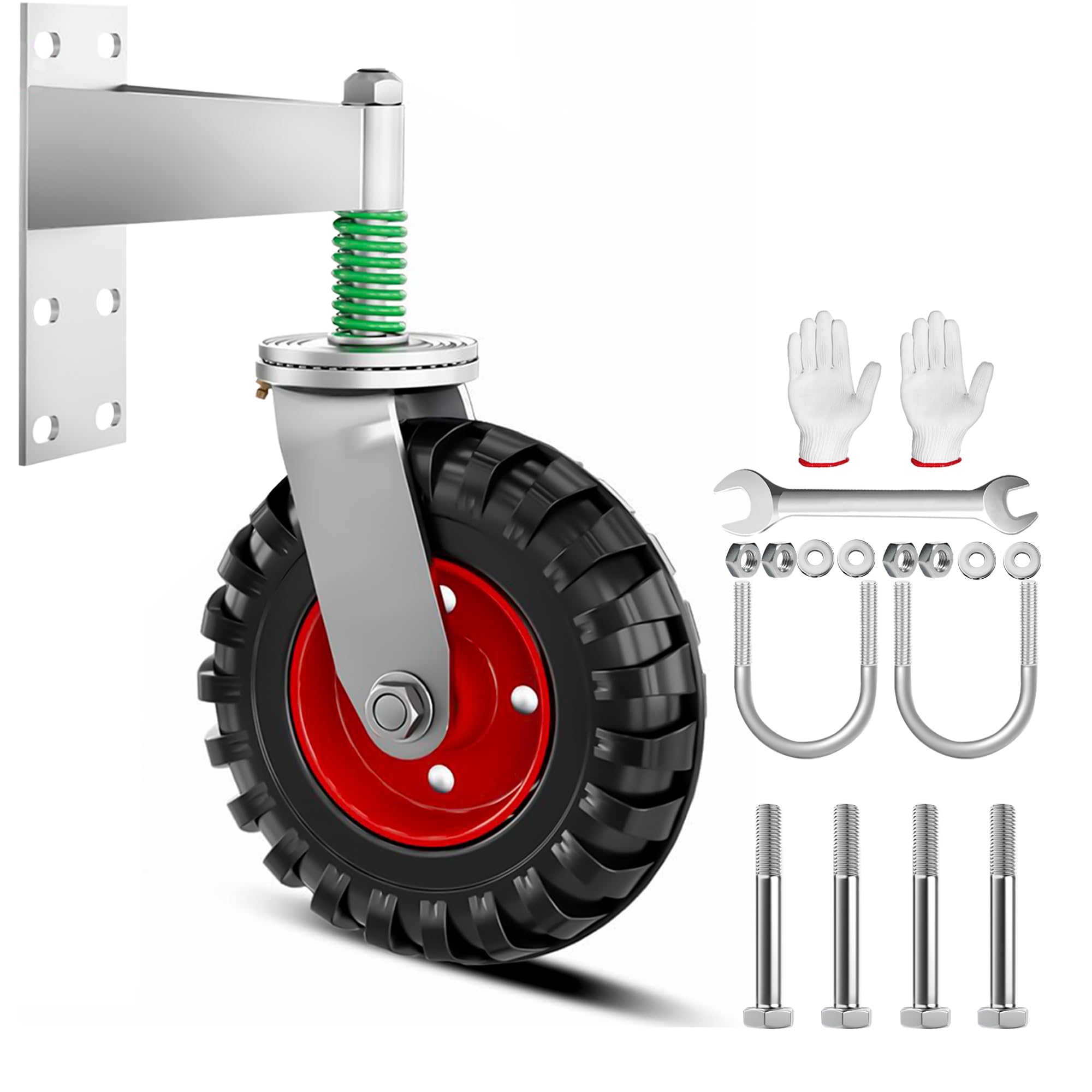 Photo 1 of Yuxitia 8inch Gate Wheel,Gate Wheel for Metal Tube Gate Smoothly Maneuver Your Wooden or Metal Tube Gate 360 Rotating Heavy Duty Gate Caster, Heavy Duty Gate Wheel Gate Hardware Kit
