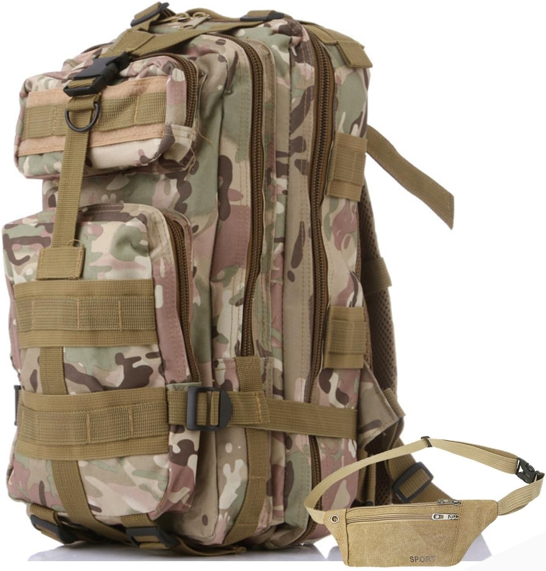 COZYJIA Tactical Backpack, Military Army Patrol MOLLE Assault Pack Tactical Combat Backpack Bag 35L Rucksack