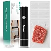 VOYOR Handheld Vacuum Sealer for Food Preservation & Storage Portable Vacuum Sealer for Food with Reusable Upgraded Vacuum Bags Rechargeable (Black)