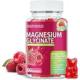 Magnesium Glycinate Gummies 1000mg - Sugar-Free Magnesium Potassium Supplement with Vitamin D, B6, CoQ10 for Adults & Kids,High Absorption for Calm Mood & Sleep Support - 60 Raspberry Gummies