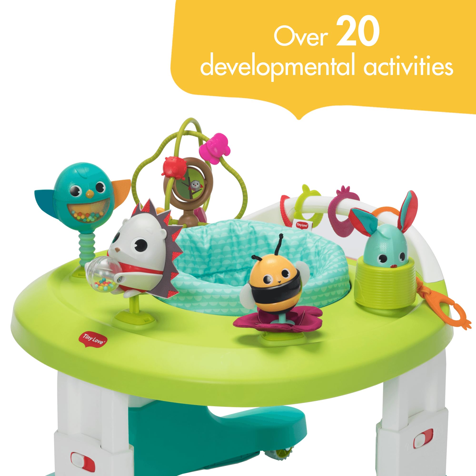Tiny Love 4-in-1 Here I Grow Mobile Activity Center, Baby Walkers and Activity Center, Baby Activity Center with Interactive Toys and Developmental Activities, Meadow Days