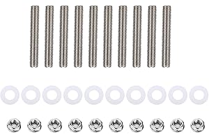 Intake Manifold Studs Bolt Kit, Intake Manifold Extended Studs Stainless Steel Studs Bolt Kit Car Assembly Replacement for B 