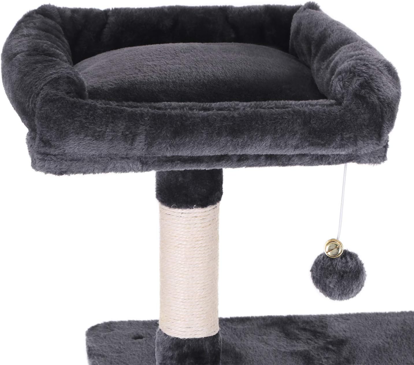BEWISHOME Cat Tree Condo Furniture Kitten Activity Tower Pet Kitty Play House Playground with Sisal Scratching Posts Perch Hammock Tunnel Grey MMJ02H : Pet Supplies
