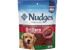 Blue Buffalo Nudges Grillers Natural Dog Treats, Steak, 10oz