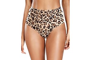Holipick Women High Waisted Bikini Bottoms Tummy Control Swimsuit Bottoms Strappy Swim Bottom