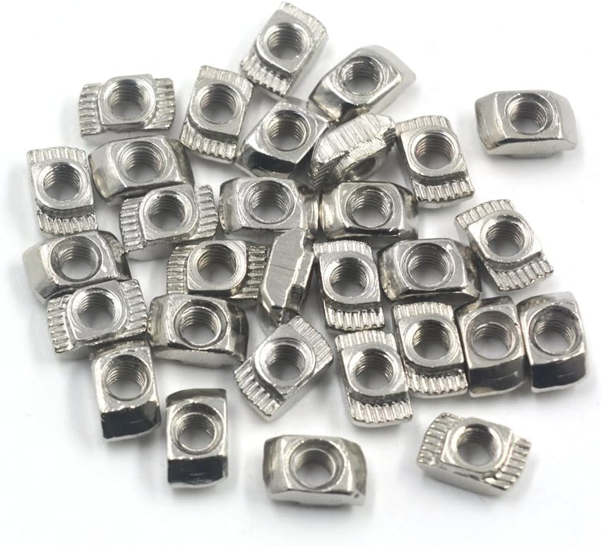 M5 Thread T-Nut, Mergorun Carbon Steel 20 Series European T Sliding Nut Block Slot Nuts Drop In M5 Pack of 50